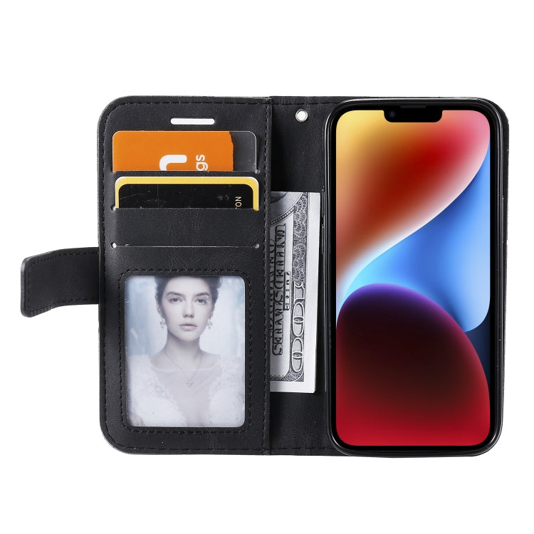 For iPhone 14 Skin Feel Splicing Leather Phone Case