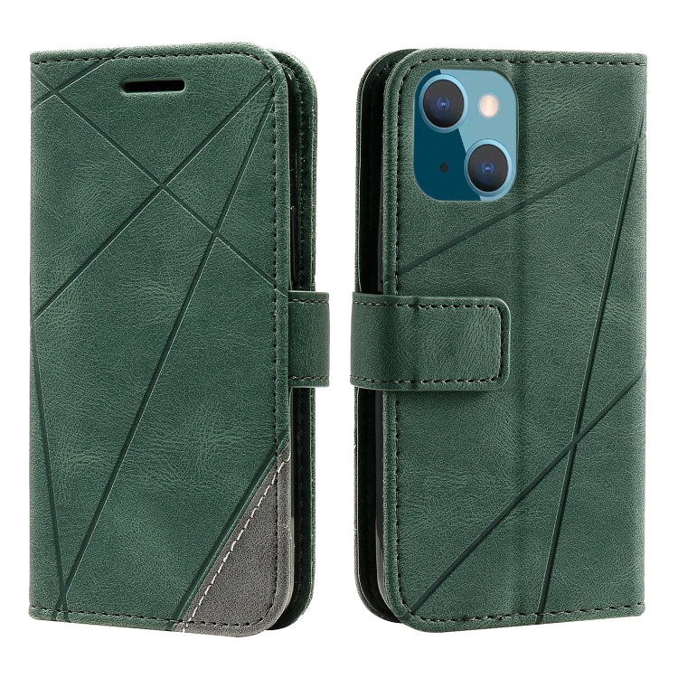 For iPhone 14 Skin Feel Splicing Leather Phone Case