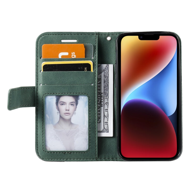 For iPhone 14 Skin Feel Splicing Leather Phone Case