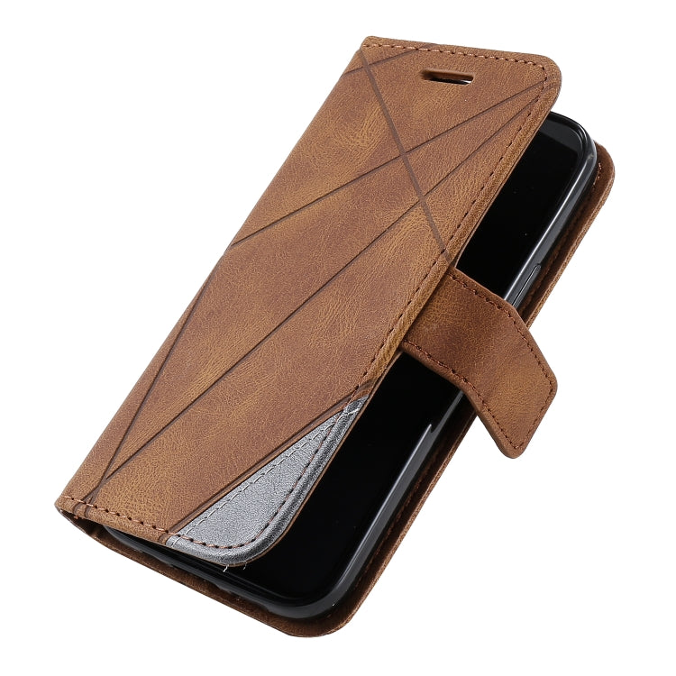 For iPhone 14 Skin Feel Splicing Leather Phone Case