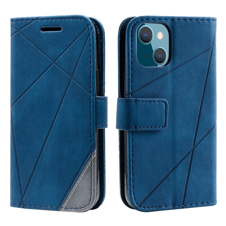 For iPhone 14 Plus Skin Feel Splicing Leather Phone Case