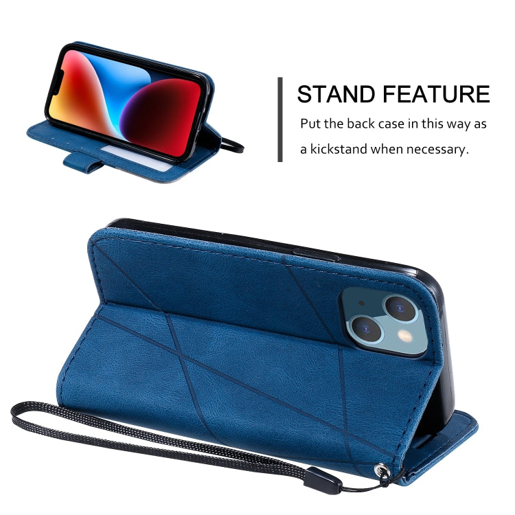 For iPhone 14 Plus Skin Feel Splicing Leather Phone Case