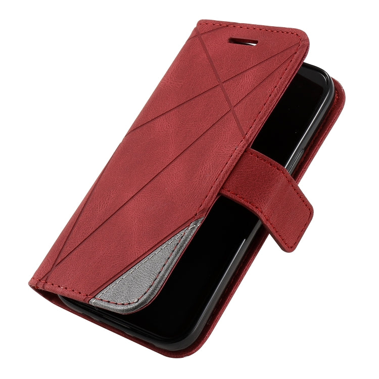 For iPhone 14 Plus Skin Feel Splicing Leather Phone Case