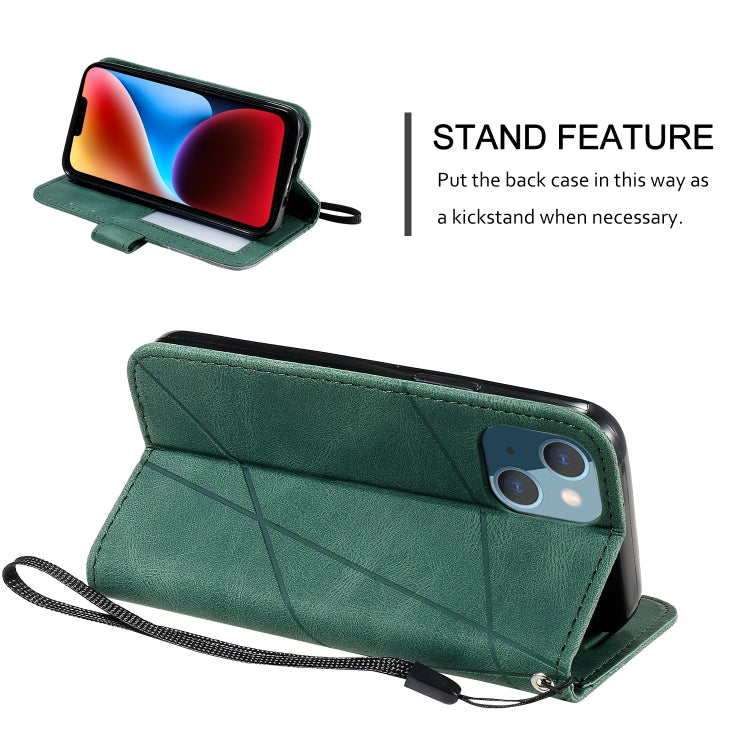 For iPhone 14 Plus Skin Feel Splicing Leather Phone Case