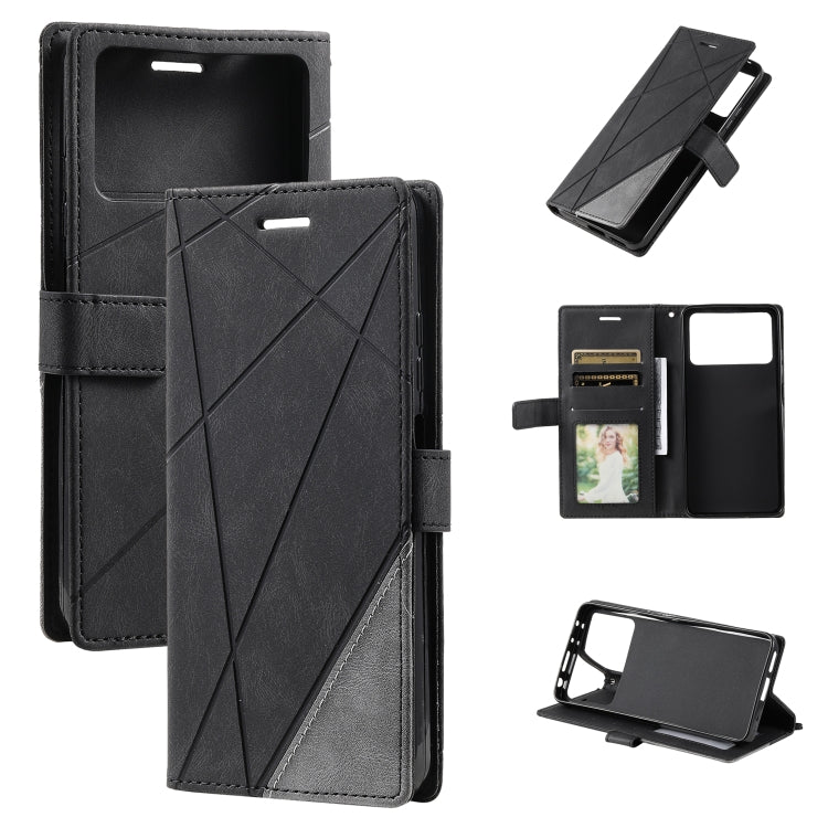 For Xiaomi Poco X4 Pro 5G Skin Feel Splicing Leather Phone Case