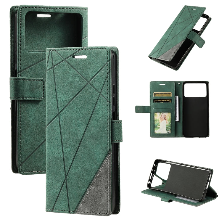 For Xiaomi Poco X4 Pro 5G Skin Feel Splicing Leather Phone Case