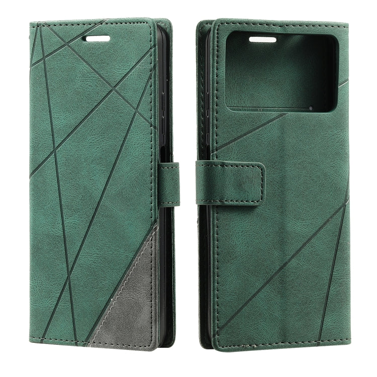 For Xiaomi Poco X4 Pro 5G Skin Feel Splicing Leather Phone Case