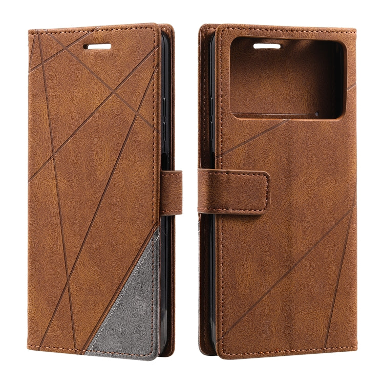 For Xiaomi Poco X4 Pro 5G Skin Feel Splicing Leather Phone Case