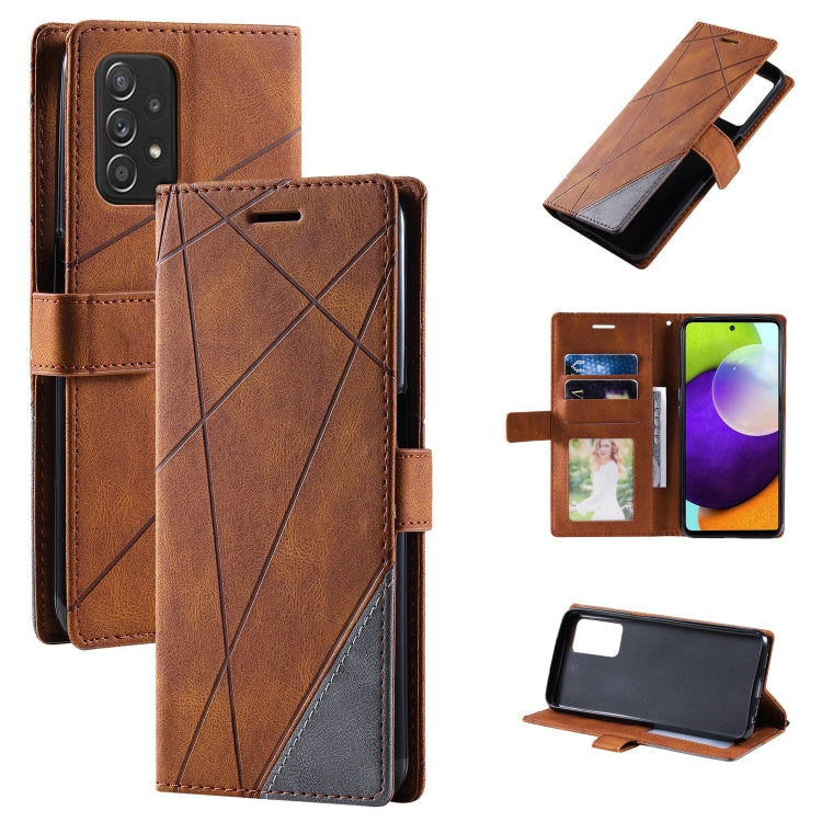 For Samsung Galaxy A23 4G Skin Feel Splicing Leather Phone Case