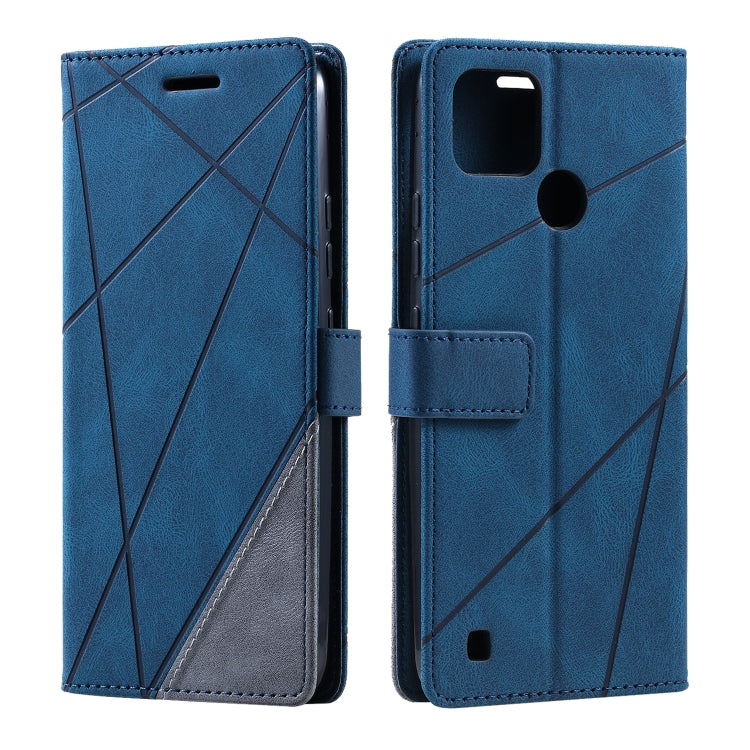 For Realme C21Y Skin Feel Splicing Leather Phone Case