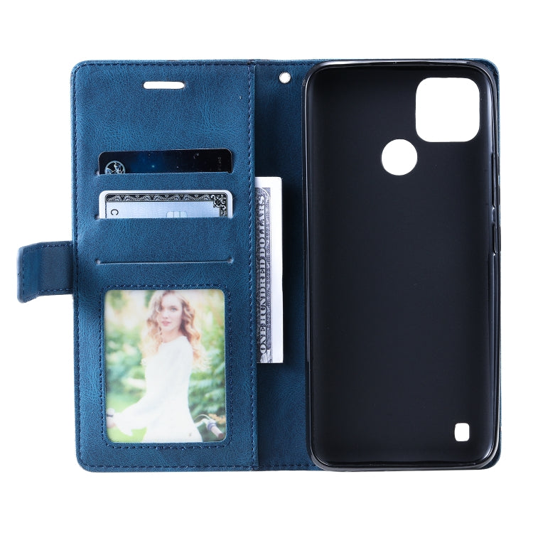 For Realme C21Y Skin Feel Splicing Leather Phone Case