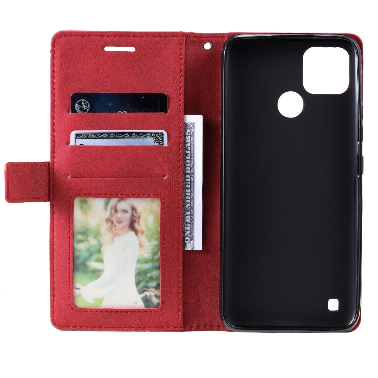For Realme C21Y Skin Feel Splicing Leather Phone Case