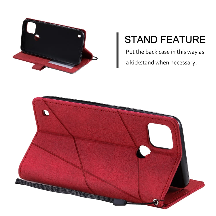 For Realme C21Y Skin Feel Splicing Leather Phone Case