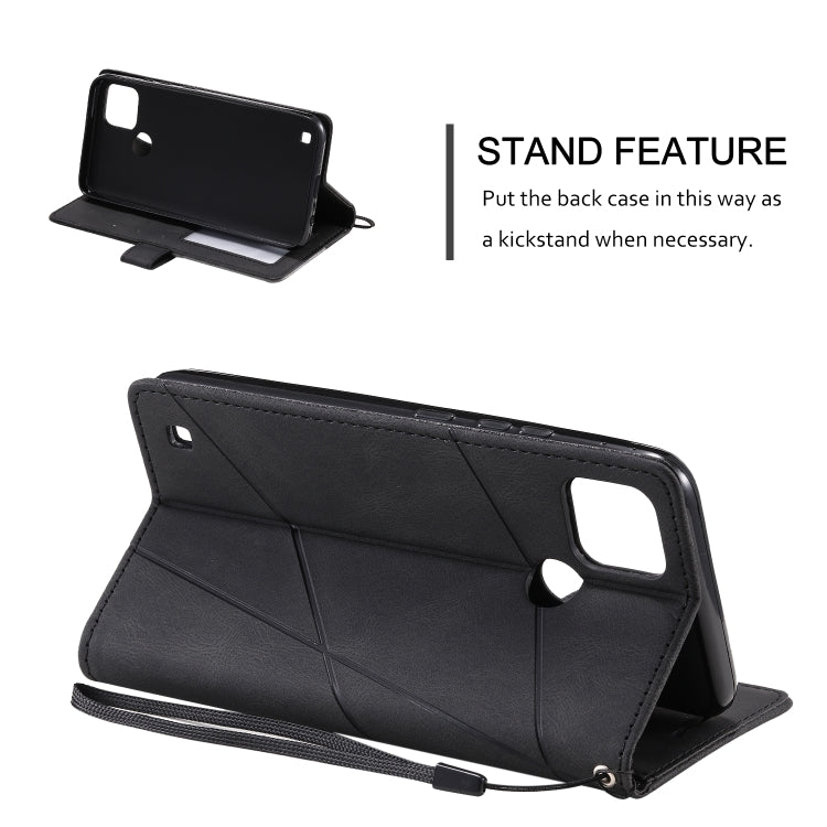 For Realme C21Y Skin Feel Splicing Leather Phone Case