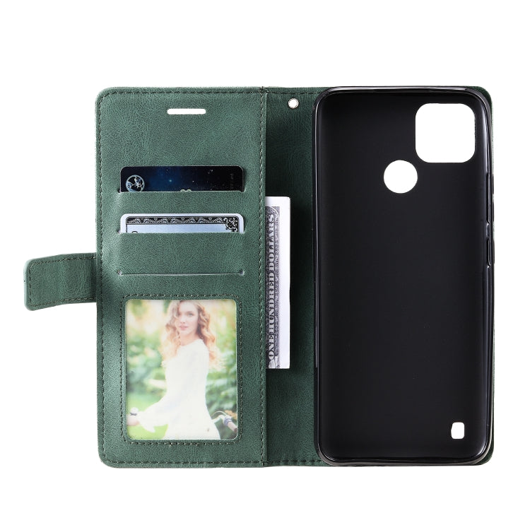 For Realme C21Y Skin Feel Splicing Leather Phone Case