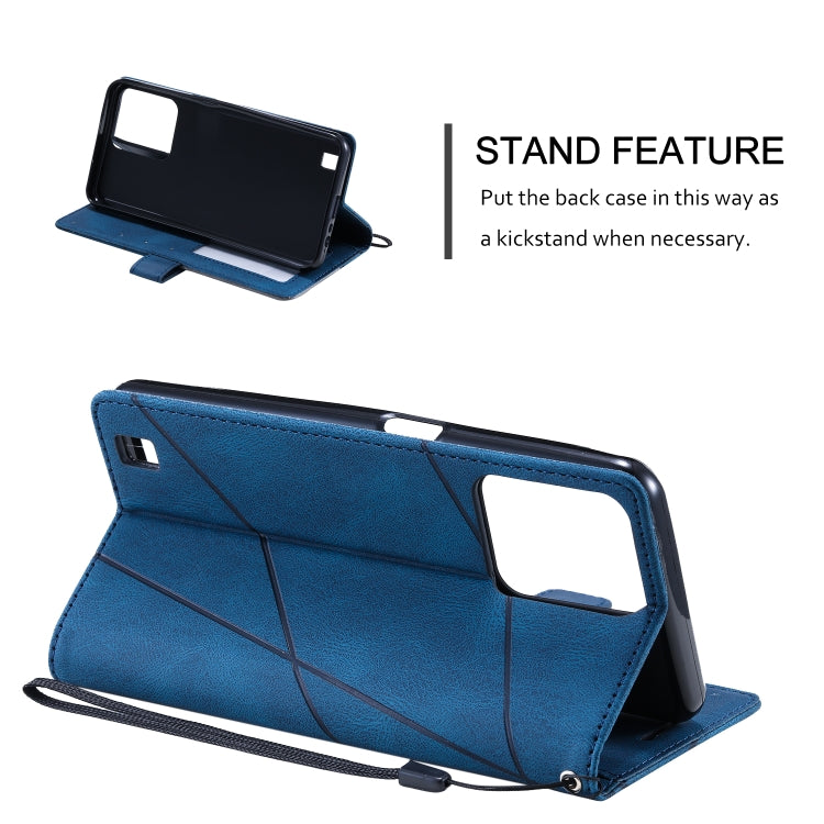 For Realme C31 Skin Feel Splicing Leather Phone Case