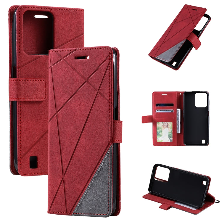 For Realme C31 Skin Feel Splicing Leather Phone Case