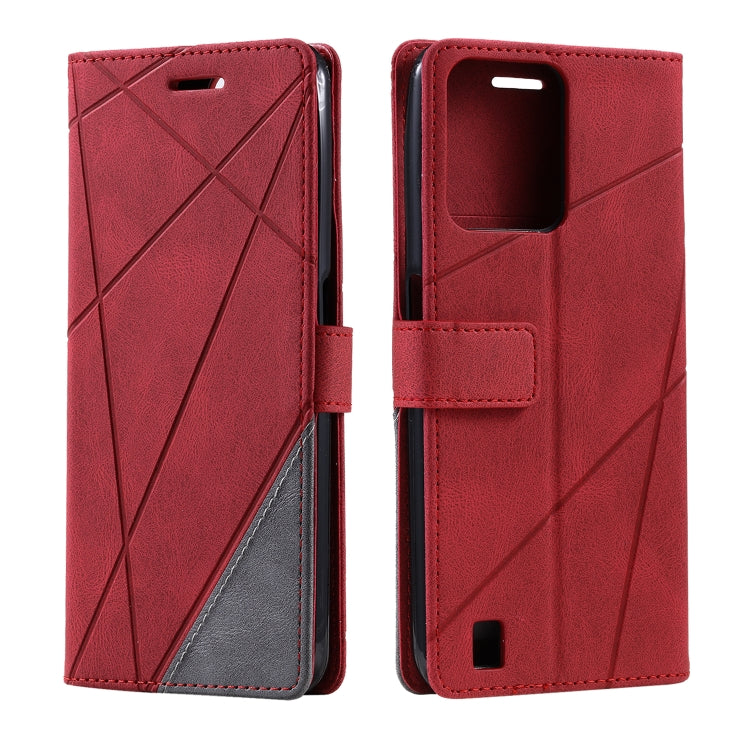 For Realme C31 Skin Feel Splicing Leather Phone Case