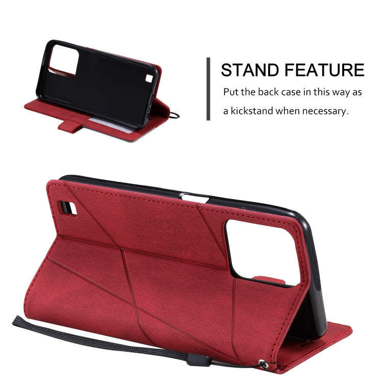 For Realme C31 Skin Feel Splicing Leather Phone Case