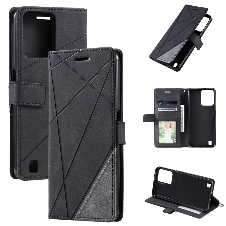 For Realme C31 Skin Feel Splicing Leather Phone Case