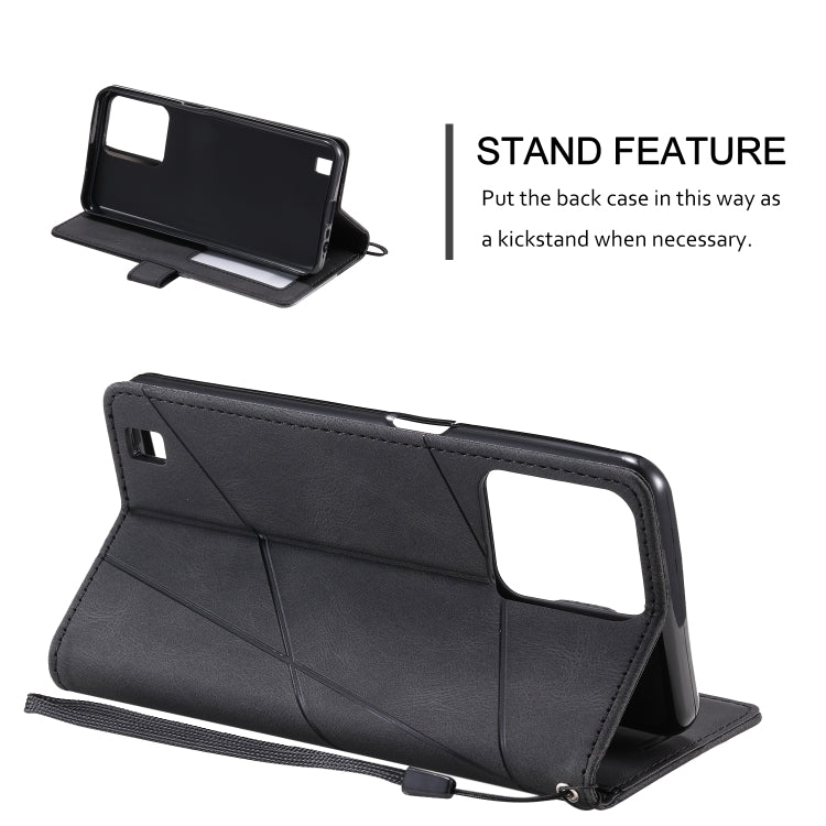 For Realme C31 Skin Feel Splicing Leather Phone Case