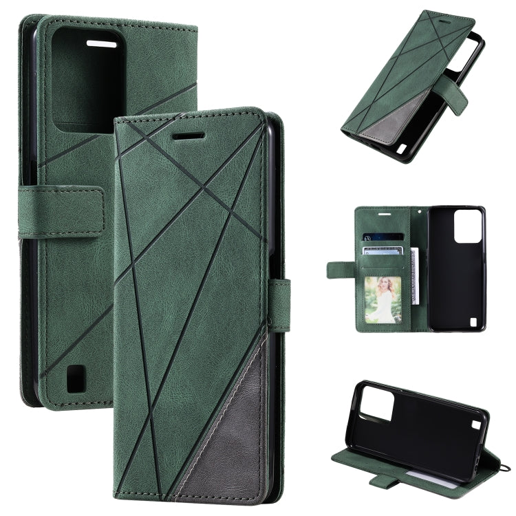 For Realme C31 Skin Feel Splicing Leather Phone Case