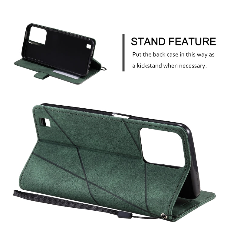 For Realme C31 Skin Feel Splicing Leather Phone Case