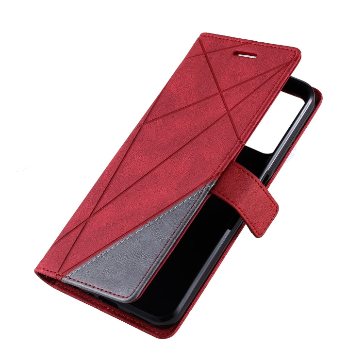 For Realme C35 Skin Feel Splicing Leather Phone Case