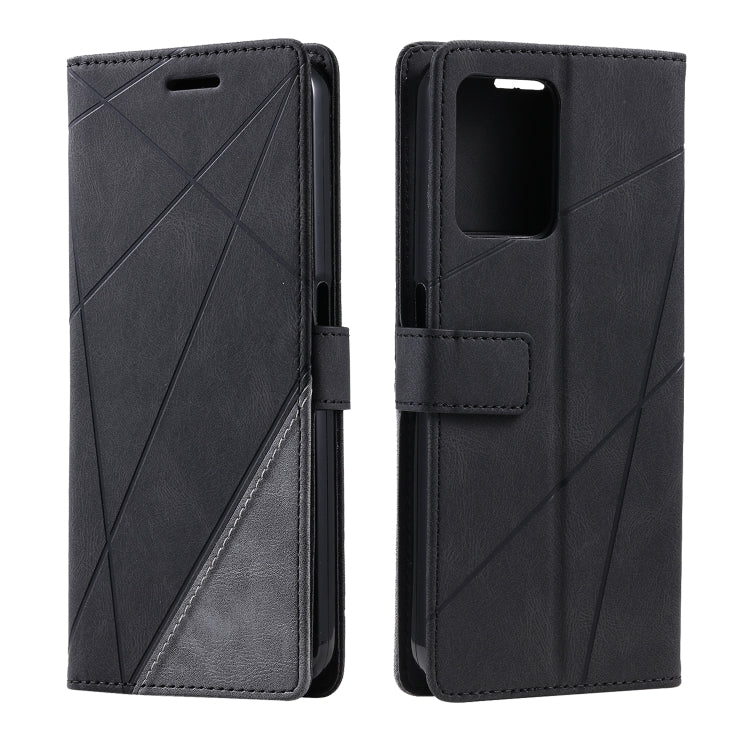 For Realme C35 Skin Feel Splicing Leather Phone Case
