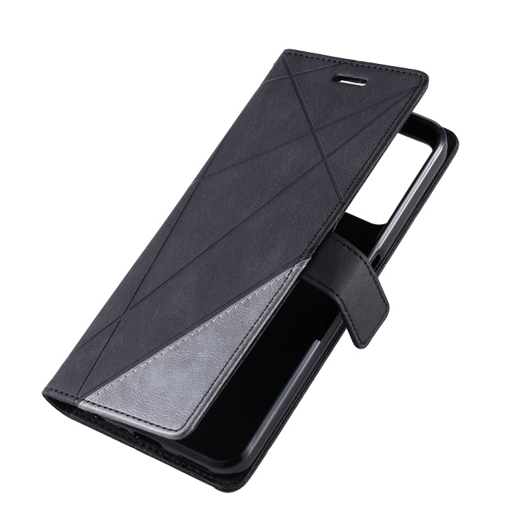 For Realme C35 Skin Feel Splicing Leather Phone Case