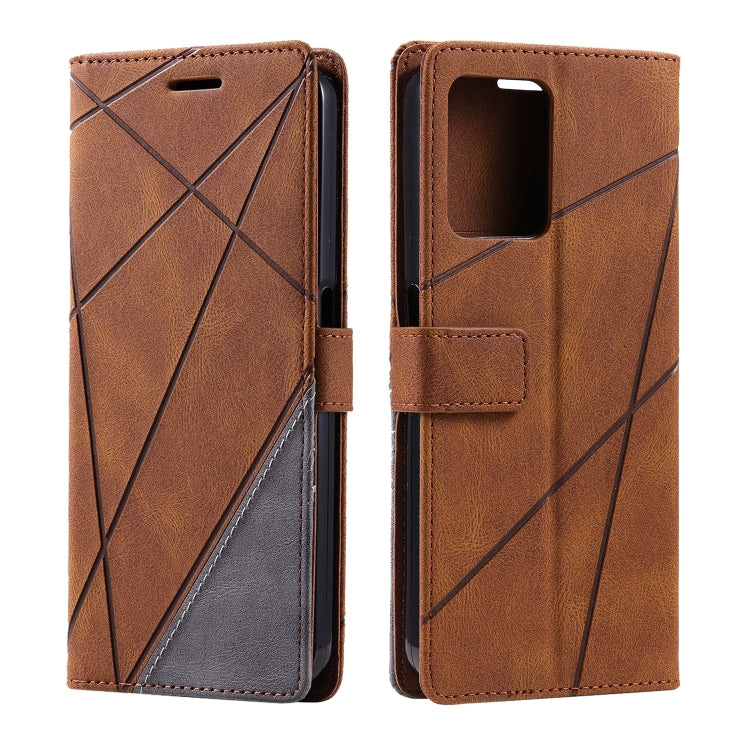 For Realme C35 Skin Feel Splicing Leather Phone Case