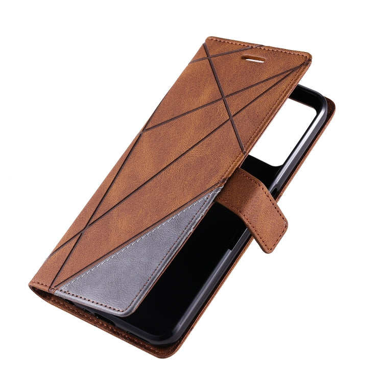 For Realme C35 Skin Feel Splicing Leather Phone Case