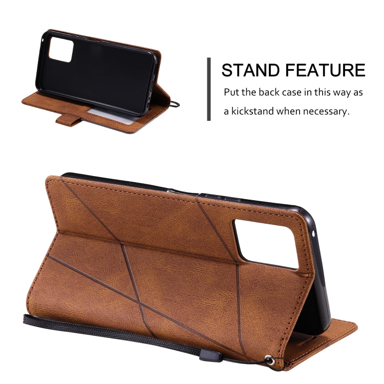 For vivo Y21 2021 / Y33s Skin Feel Splicing Leather Phone Case