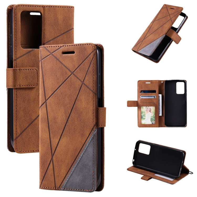 For Xiaomi Redmi 10 Prime+ 5G Skin Feel Splicing Leather Phone Case