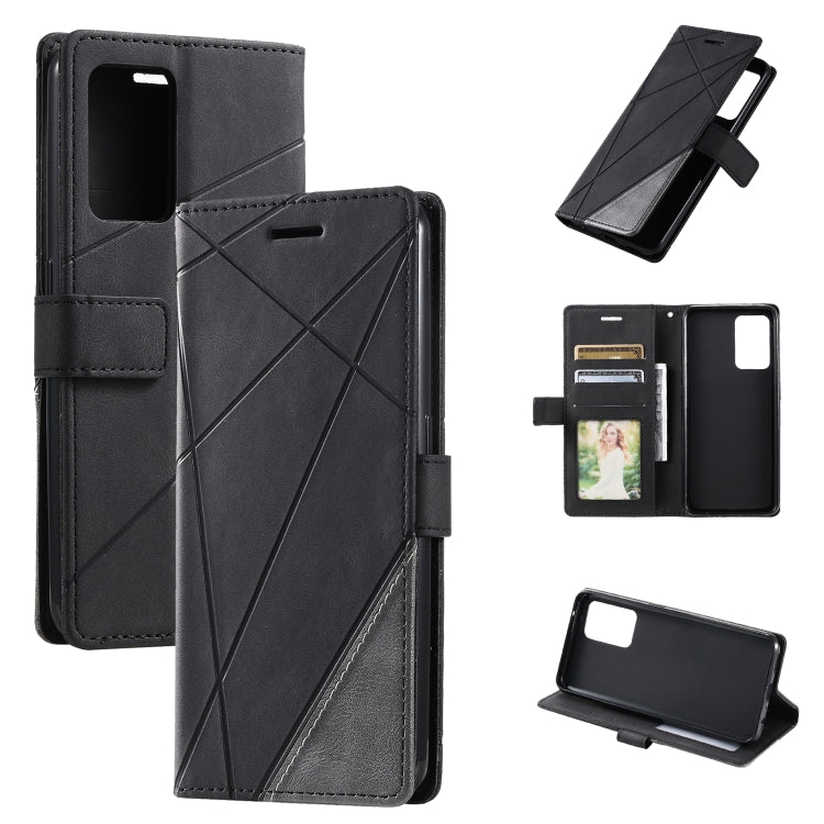 For OPPO Find X5 Lite Skin Feel Splicing Leather Phone Case