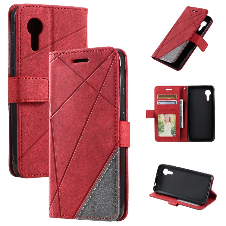 For Samsung Galaxy Xcover5 Skin Feel Splicing Leather Phone Case