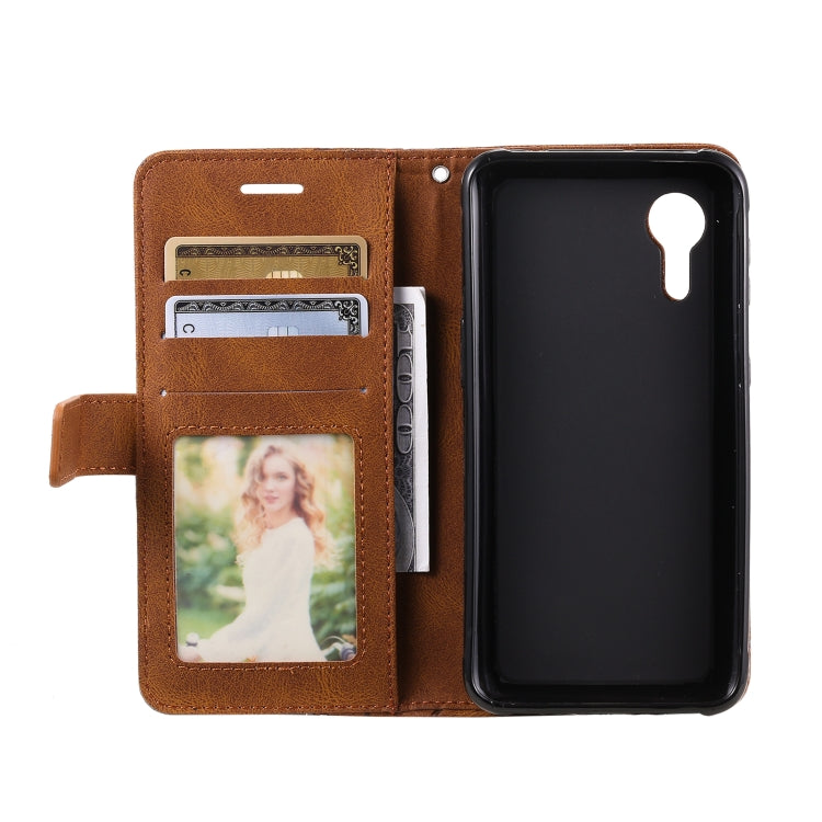 For Samsung Galaxy Xcover5 Skin Feel Splicing Leather Phone Case