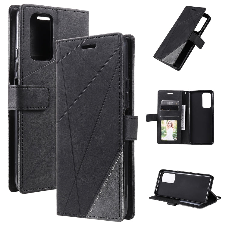 For Xiaomi Redmi Note 11T Pro 5G Skin Feel Splicing Leather Phone Case