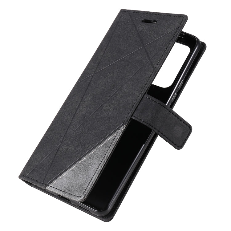 For Xiaomi Redmi Note 11T Pro 5G Skin Feel Splicing Leather Phone Case