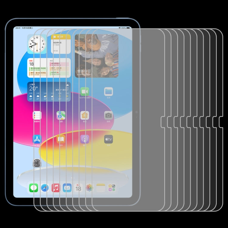 For iPad 10th Gen 10.9 2022 25pcs 0.26mm 9H 2.5D Explosion-proof Tempered Glass Film