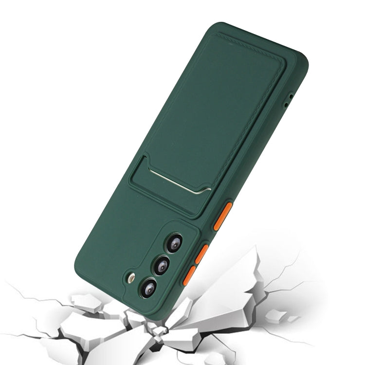 For Samsung Galaxy S22 5G Card Slot Design Shockproof TPU Phone Case