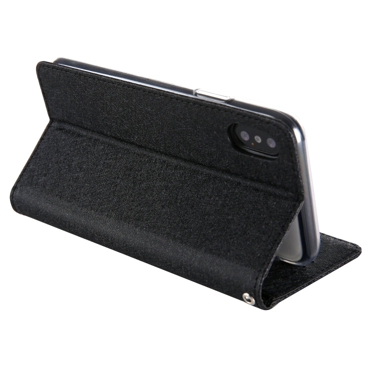 For iPhone  XS / X CMai2 Silk Texture Horizontal Flip Leather Case with Holder & Card Slots & Photo Frame & Wallet
