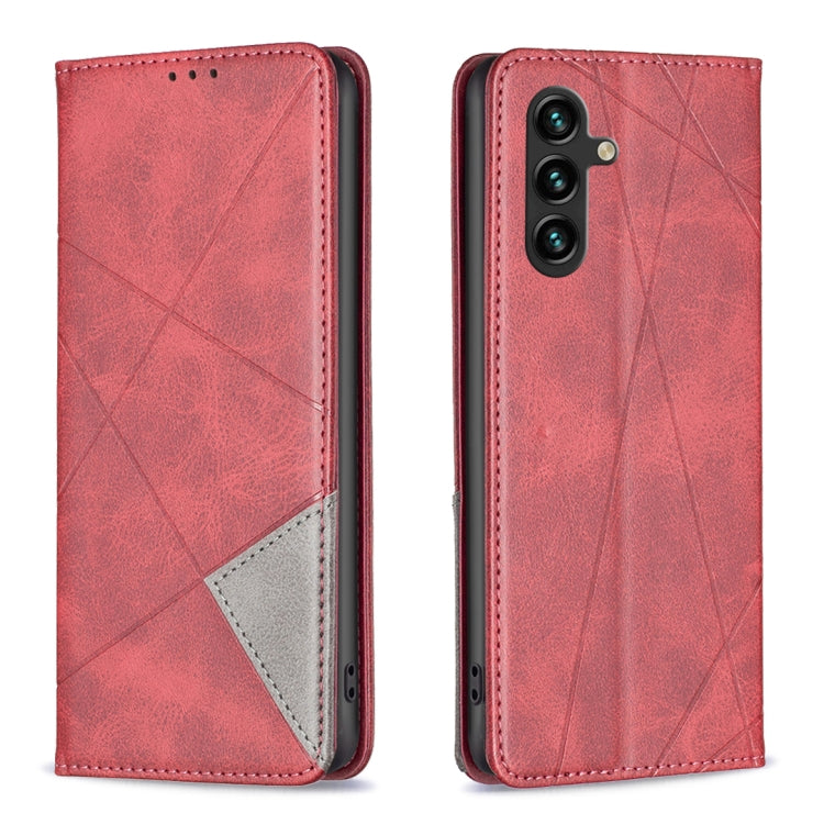 For Samsung Galaxy A14 5G Prismatic Invisible Magnetic Leather Phone Case