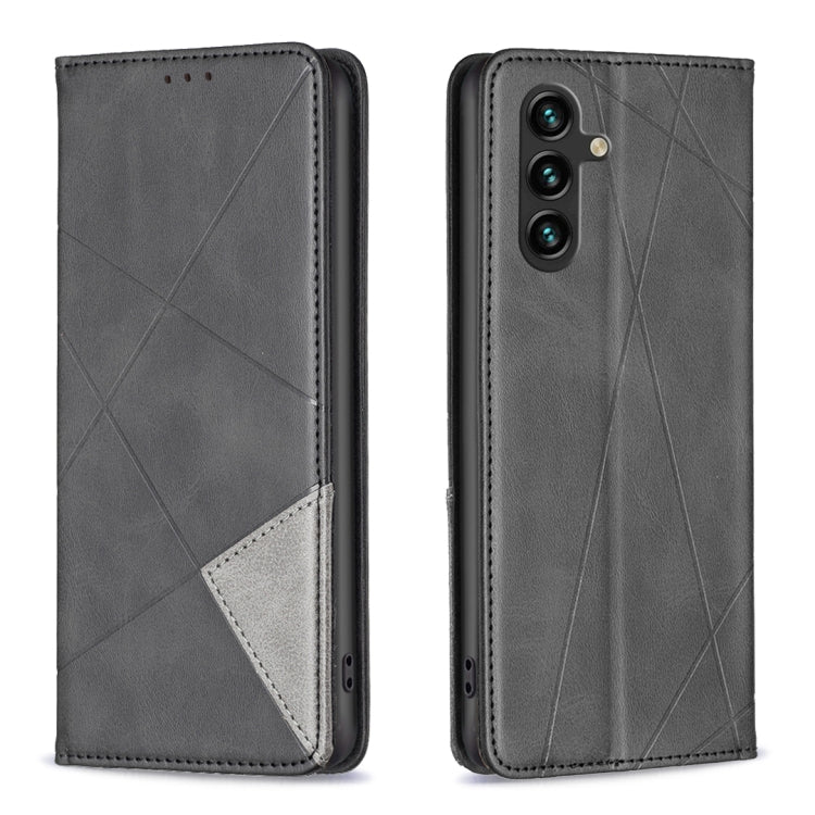 For Samsung Galaxy A14 5G Prismatic Invisible Magnetic Leather Phone Case