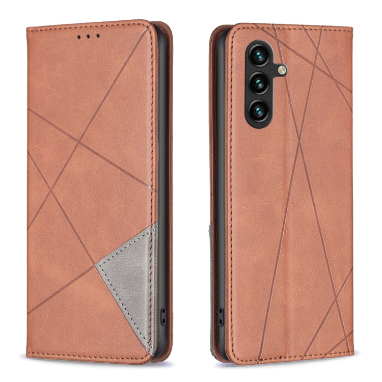 For Samsung Galaxy A14 5G Prismatic Invisible Magnetic Leather Phone Case