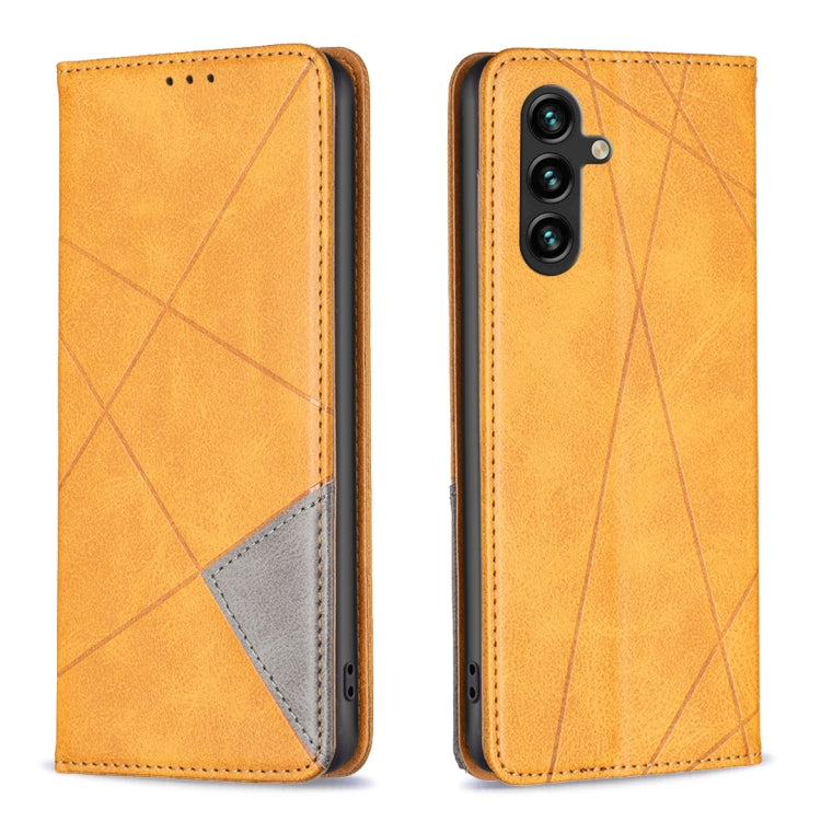 For Samsung Galaxy A14 5G Prismatic Invisible Magnetic Leather Phone Case