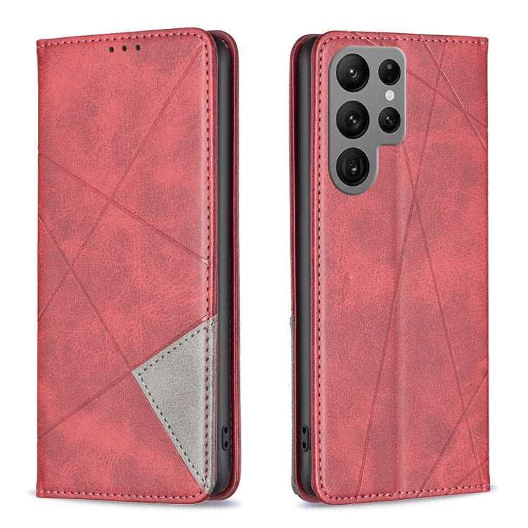 For Samsung Galaxy S23 Ultra 5G Prismatic Invisible Magnetic Leather Phone Case