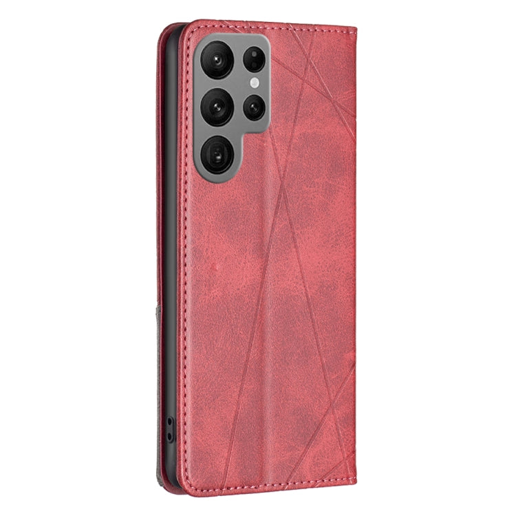 For Samsung Galaxy S23 Ultra 5G Prismatic Invisible Magnetic Leather Phone Case