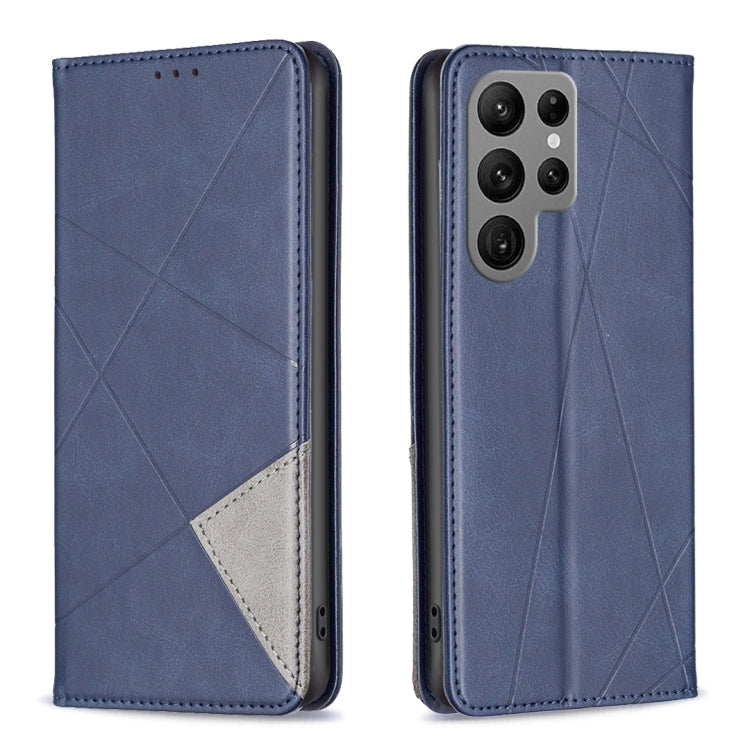 For Samsung Galaxy S23 Ultra 5G Prismatic Invisible Magnetic Leather Phone Case