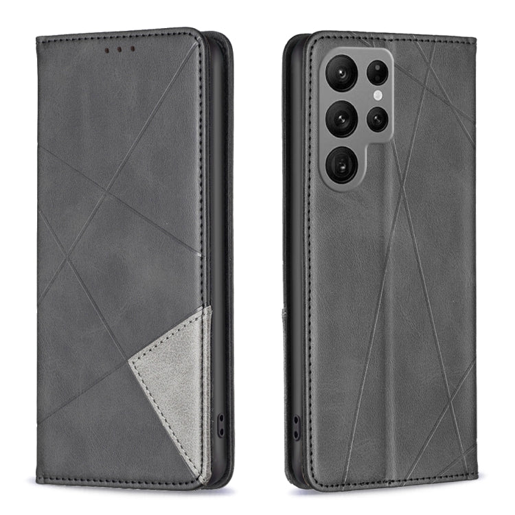 For Samsung Galaxy S23 Ultra 5G Prismatic Invisible Magnetic Leather Phone Case